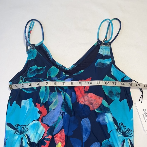 Calvin Klein Solid Blouson Tankini Navy Multi Sz S - Picture 8 of 12